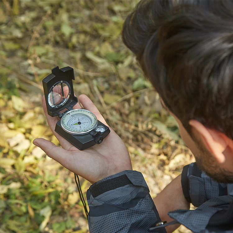 BIJIA 户外指南针夜光指北针带刻度尺水平仪坡度计带荧光圈 现货