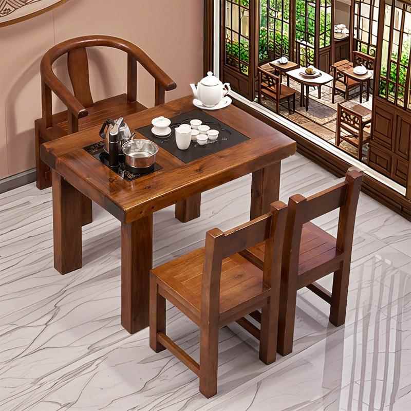 老船木茶桌椅组合实木茶台中式茶几阳台家用套装办公室小户型
