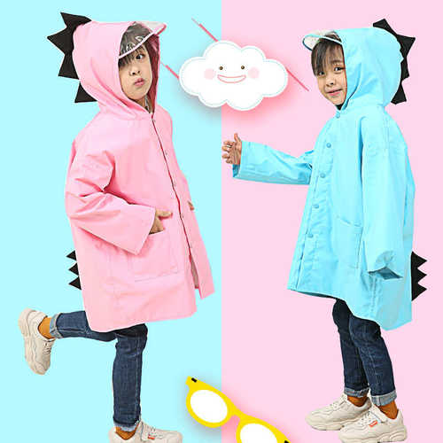 小恐龙儿童雨衣女男童幼儿园宝宝0-1-3年级小童幼儿2-9岁雨披厚款