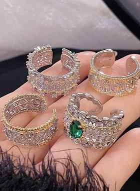 布拉提契戒指法式复古蕾丝开口时尚双色意大利高级感镂空名媛指环