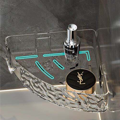 Wall-mounted bathroom storage rack, no-drill hanging shelf f