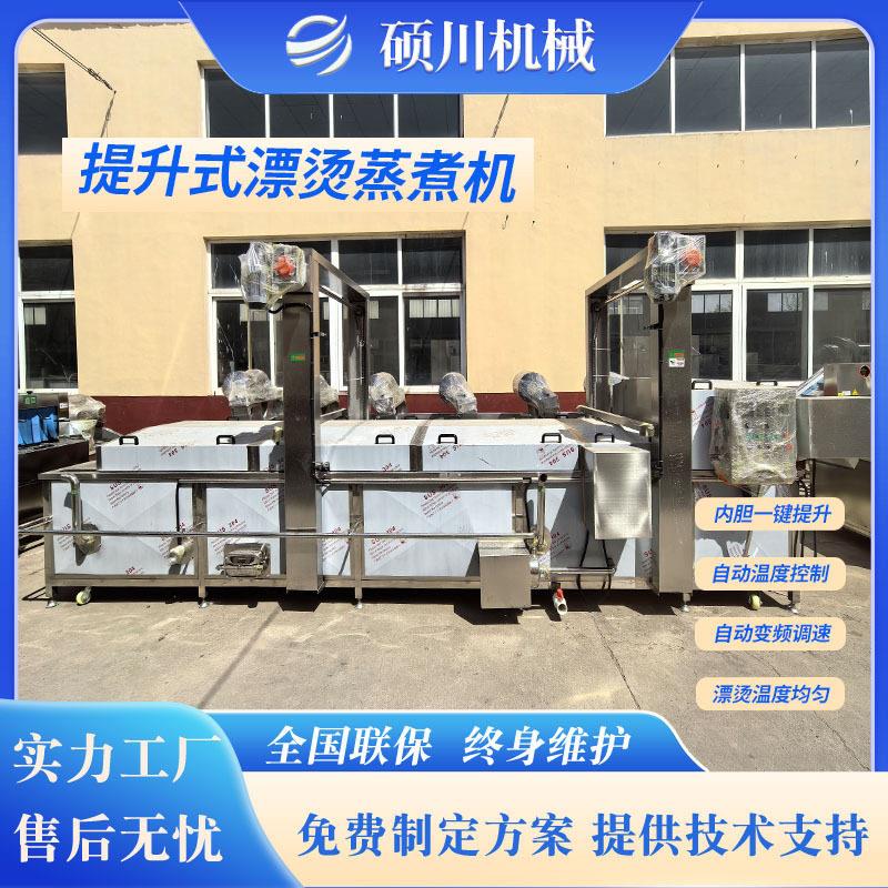 板蓝根青菜清洗漂烫流水线 竹笋全套加工设备 桑叶芽漂烫机蒸煮机