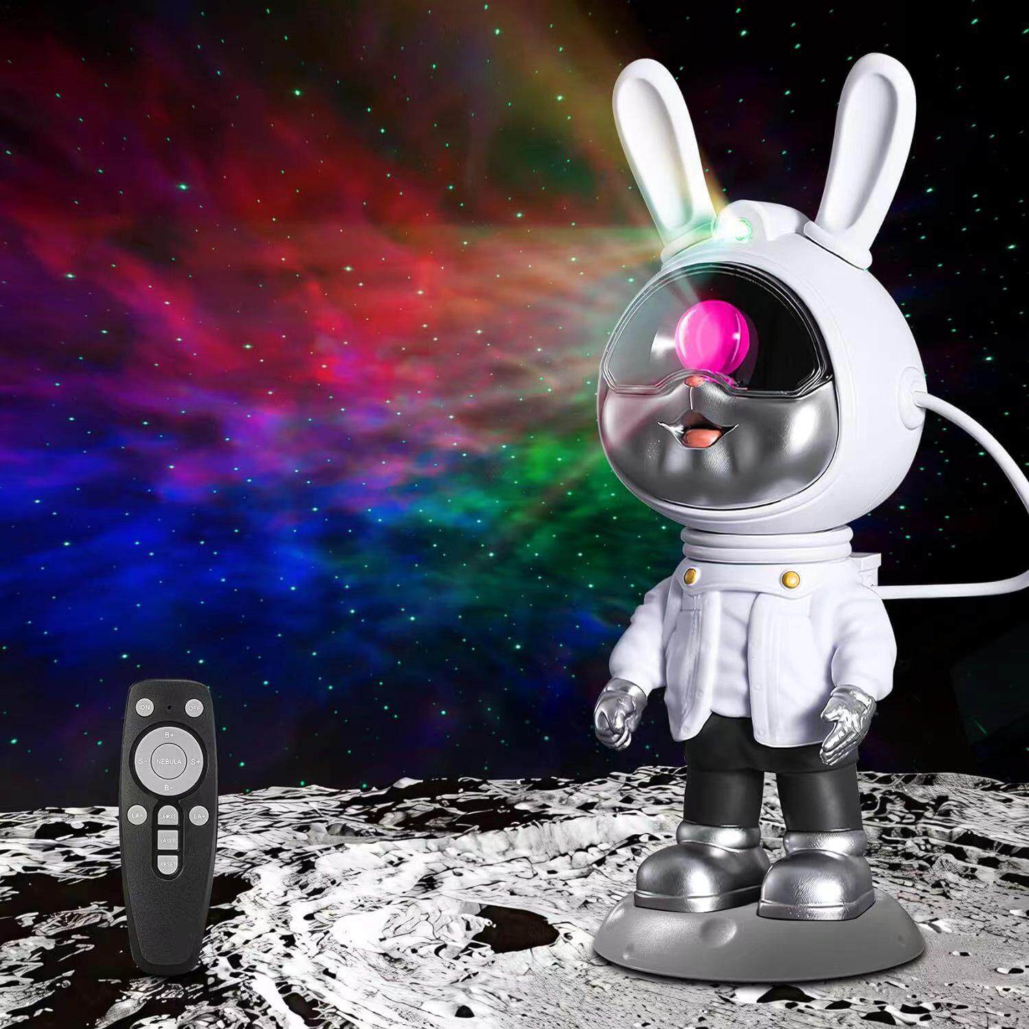 新款科技兔星空投影灯卧室漫天星旋转投影氛围灯梦幻七彩太空兔