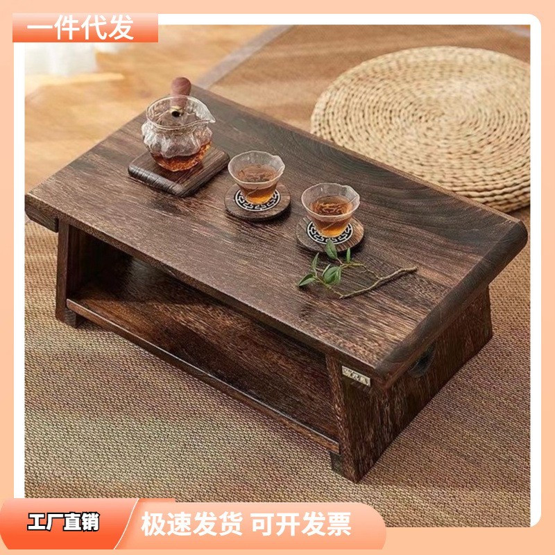 实木榻榻米矮桌飘窗茶桌日式小茶几家用卧室可折叠茶台小桌子包邮