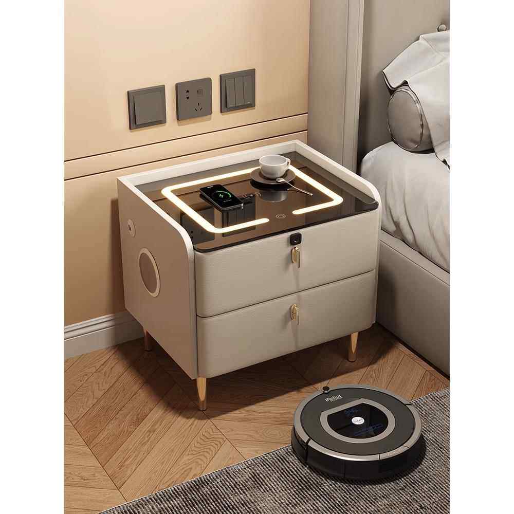 智能床头柜全新高端家庭卧室现代简约实木床头柜多功能全组装交付,住宅家具,床头柜,淘宝优惠券,粉丝福利购,淘宝优惠卷