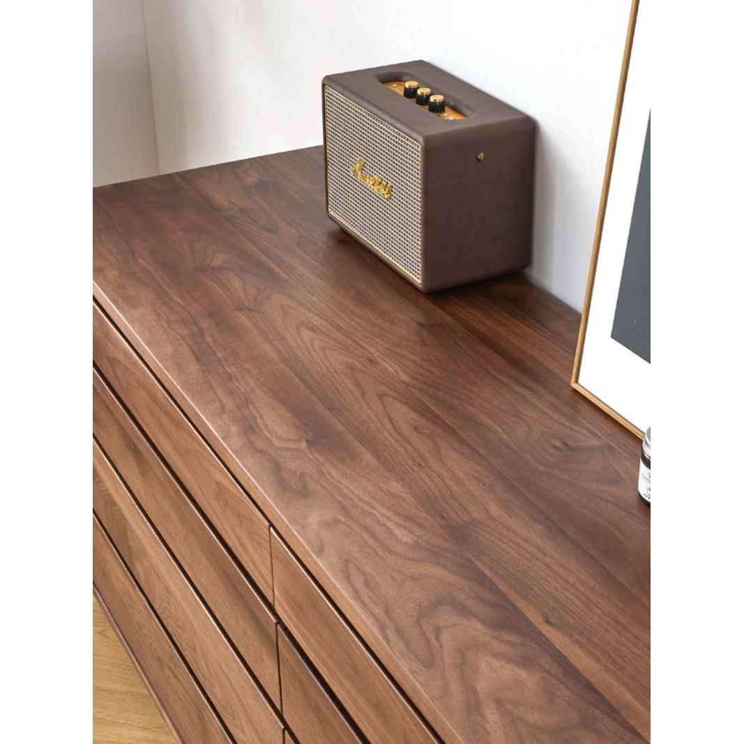 7L8K实北木美F767JH9S黑胡落桃卧室电视柜储物原柜樱桃木斗柜现代