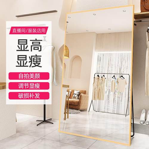 网红直播间间MBA用镜子试衣穿身衣专短视频全拍摄落地美颜大立镜