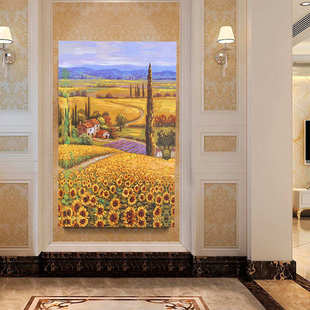 厂家批发风景油画客厅卧室装饰画宾馆酒店装饰工艺画半手绘油画