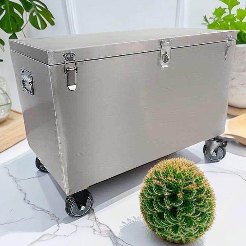 新款超厚不锈钢工具箱收纳箱带轮移动工具箱箱子大容量货车多功能