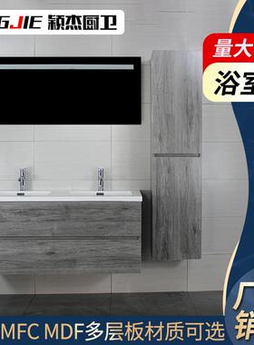 轻奢一体现代简约浴室柜 灰色PVC材质浴室柜 洗手洗脸洗漱池