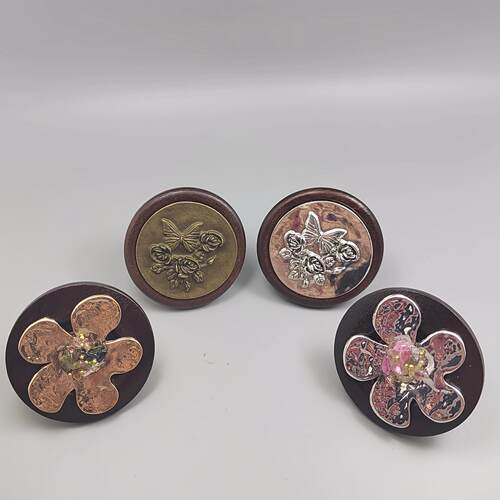 橱柜拉手合金花朵镶嵌木拉手手工艺术拉手抽屉拉手家装配件