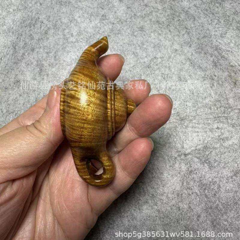 艺铭仙苑新款金丝楠木波纹把把壶手把件文玩摆件木质雕刻工艺品