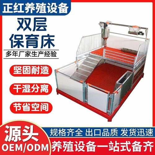 正红农牧养殖设备养殖场双层保育床幼猪专用坚固耐造双层保育床