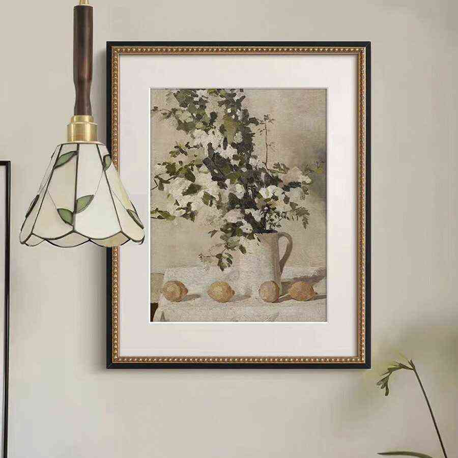 法式小众复古艺术客厅装饰画餐厅玄关柜素描静物挂画轻奢花卉壁画图片