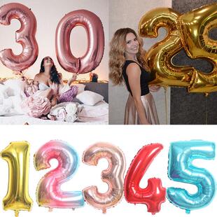 32/40 inch digital number happy birthday helium balloons bir