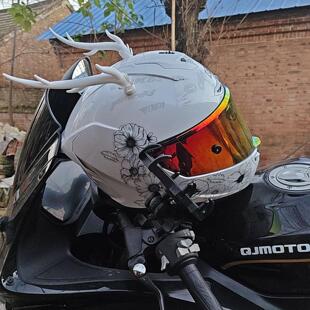 炫酷头盔立体龙角配饰犄角电动车配件饰品摩托车改装超酷头盔贴纸