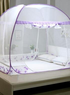 蒙古包蚊帐8804加密安装生宿舍直家居学有底通用三门简免约蚊帐销