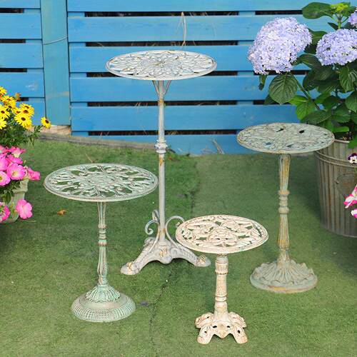 铁艺欧式做旧铸铁高脚花架凳户外花园阳台花盆擡高架落地式置物架