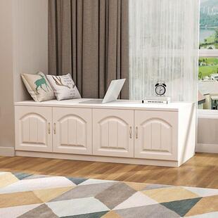 窗柜矮KHA柜柜可坐落地窗台地柜收纳柜子自由台组飘合储物柜阳柜