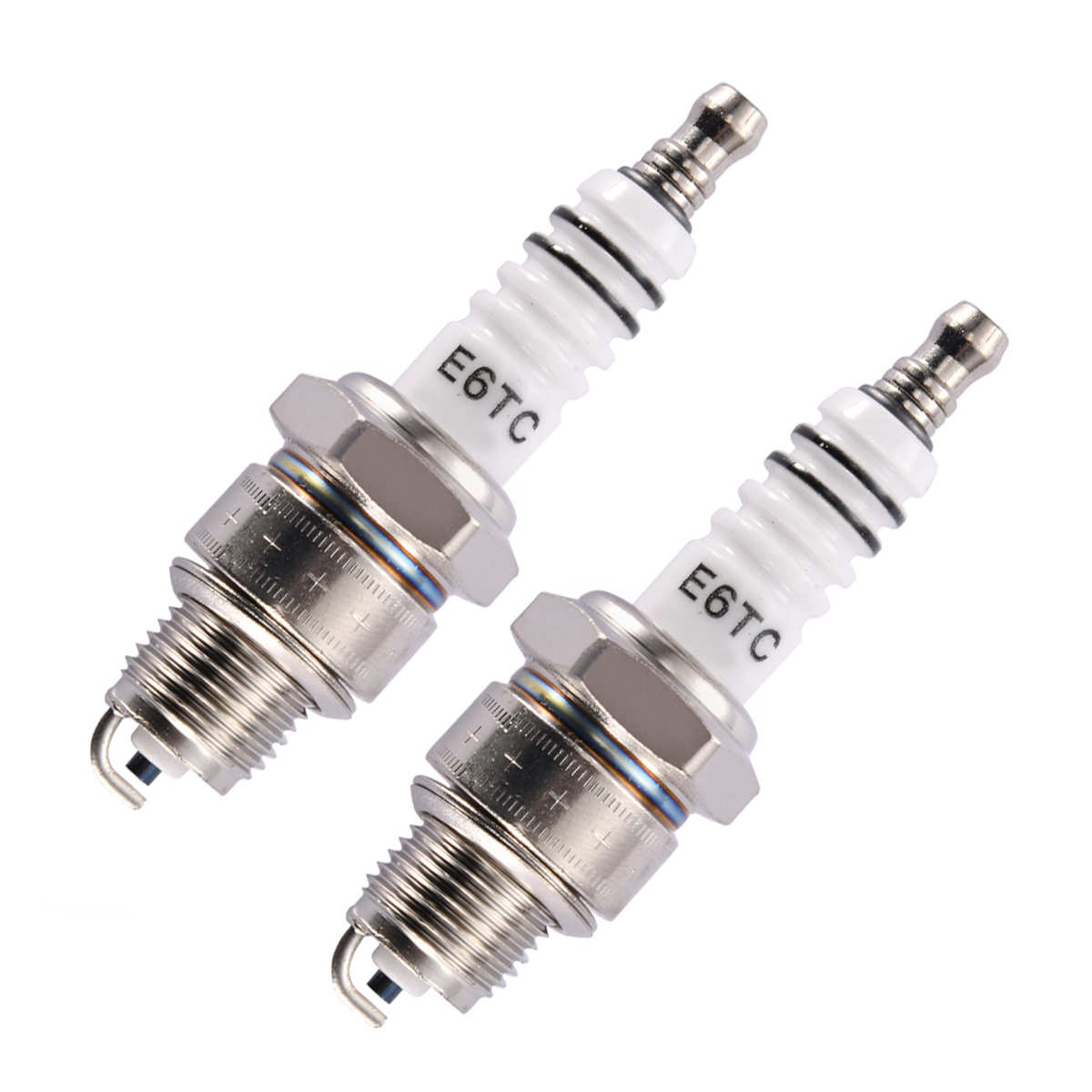 2只一组 E6TC 白色火花塞更换摩托车