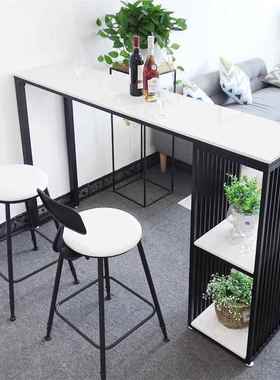 北欧大室理合石吧101702店台桌椅组 办公休闲区铁艺吧台桌 奶茶高