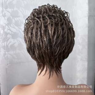 发非洲 发套假发wigs头套全钩针脏头套短辫curly 超短卷