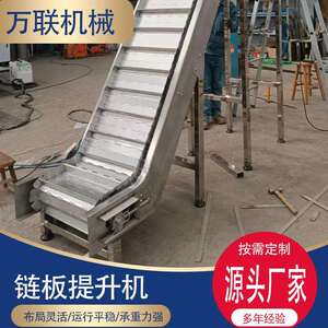 链板垂直提升机耐高温食品加工流水线连续式上料爬坡机果蔬清洗机