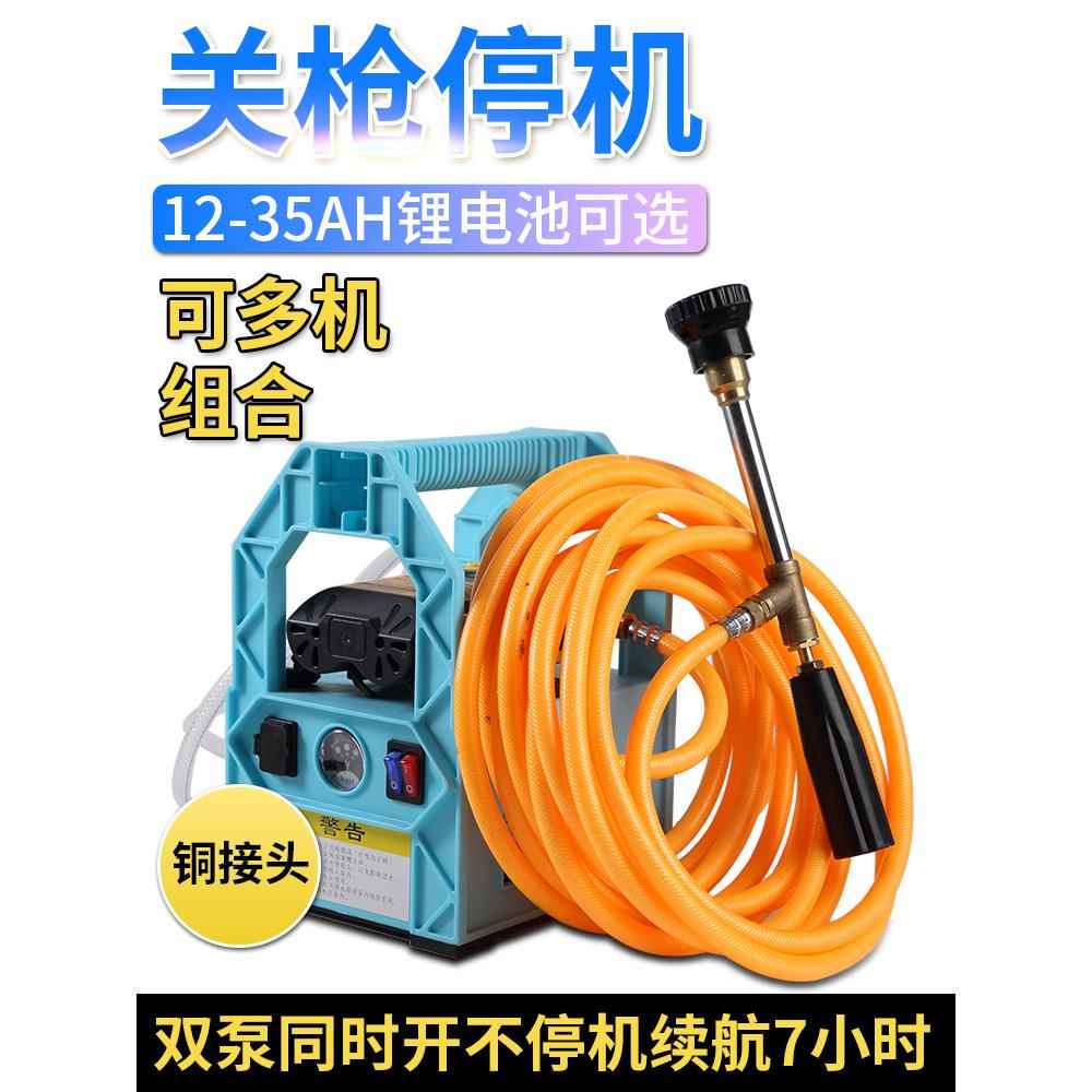 手提式双核智能高压农用电动喷雾器双泵便携式大功率抽水浇菜喷雾