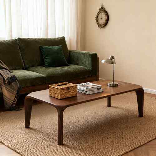 宋式美学实木茶几桌餐桌中古风书桌家用客厅炕几茶桌实木长条矮桌