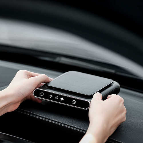 厂家直销G1显示屏太阳能供电车载净化器家用桌面空气净化器车用负