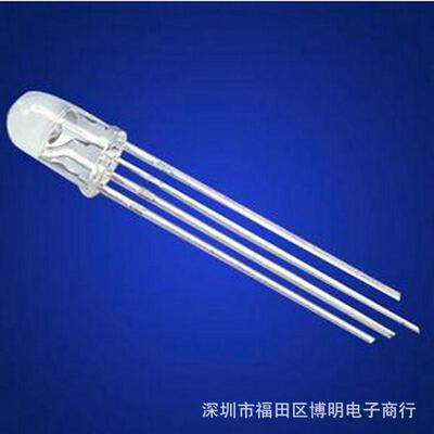 5MM全彩RGB透明四脚led灯珠F5全彩8MIL共阴共阳LED发光二极管