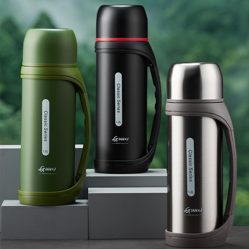 高颜值保温杯男大容量保温壶家用不锈钢户外便携旅行商务保温水壶