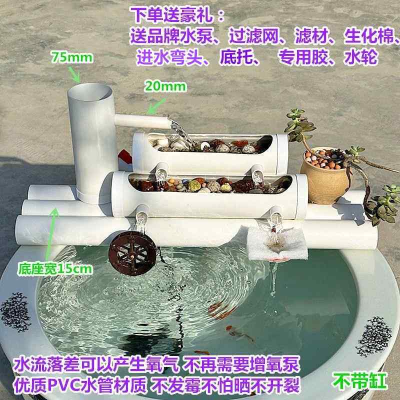 高档鱼缸静过滤器音家用动瓷缸无插自加氧头水净化循环一体机无换