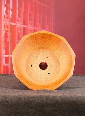 CS22张治诚精品半手工高温柴烧圆盆简约盆景透气吸水养花利器