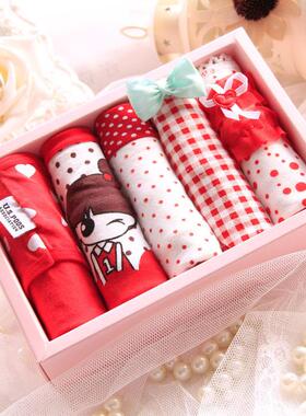 5 Pcs ladies Lace briefs Low-waisted cartoon women underwear