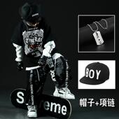 装 正品 街舞童潮服男童长儿嘻哈演服套袖 炸街出架子鼓走秀表演服两