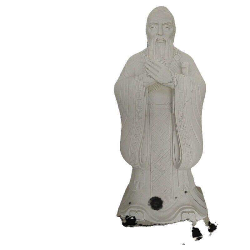 厂家供应加工石雕汉白玉孔子雕像校园雕塑孔子雕像大门摆件