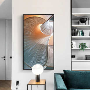 现代简约抽象餐厅装 壁画卧室艺术画客厅挂画晶瓷画 饰画玄关竖版