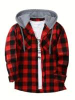 3-Pack Men's Flannel Hoodie Shirts - Plaid Button- Long thumbnail 3