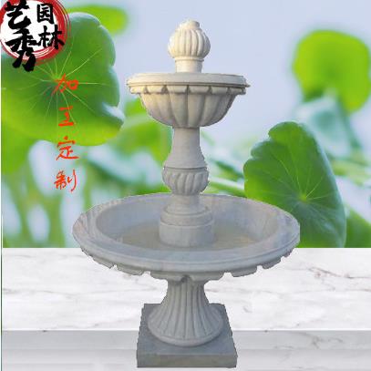 庭院小型流水音乐喷泉户外汉白玉欧式景观摆件厂家直销雕塑水钵