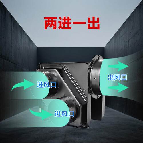 一拖二排气扇轻音酒店卫生间110PVC管道抽风机洗手间换气75排风机 - 封面