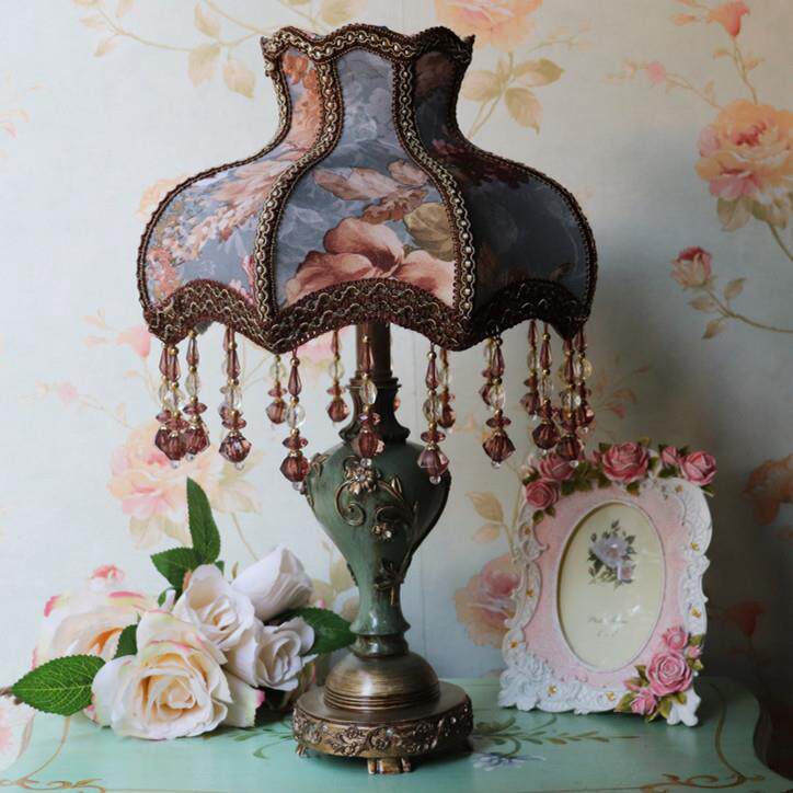 欧式宫廷美式乡村复古 田园气息  蕾丝台灯 床头灯 房间灯 台灯