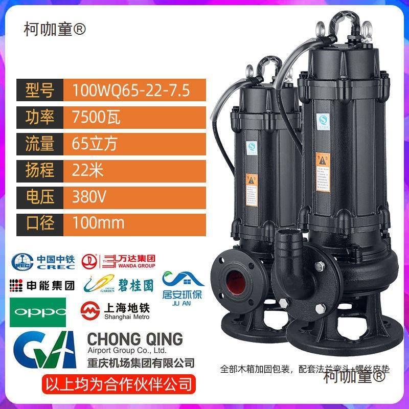 人民三相污水泵大功率工污程国标排泵IJU380V9水泵1kw22千1瓦0麦