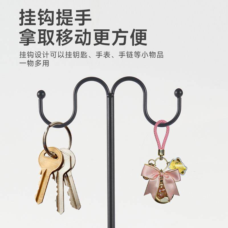 亚马逊金属圆形铁艺镂空桌面收纳桶 办公室台面黑色金属收纳笔筒