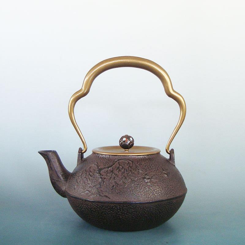 砂模铸造手工铸铁壶双铜日式老铁壶茶具铁壶套装烧水煮茶