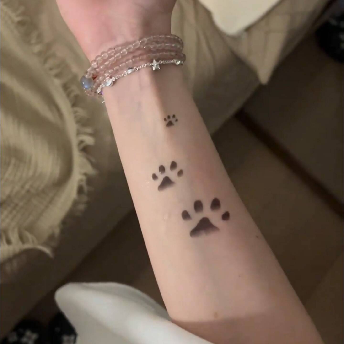 爪温变纹身贴粉色温感洗变色猫纹身贴遮盖疤痕学生可脚踝锁骨贴纸