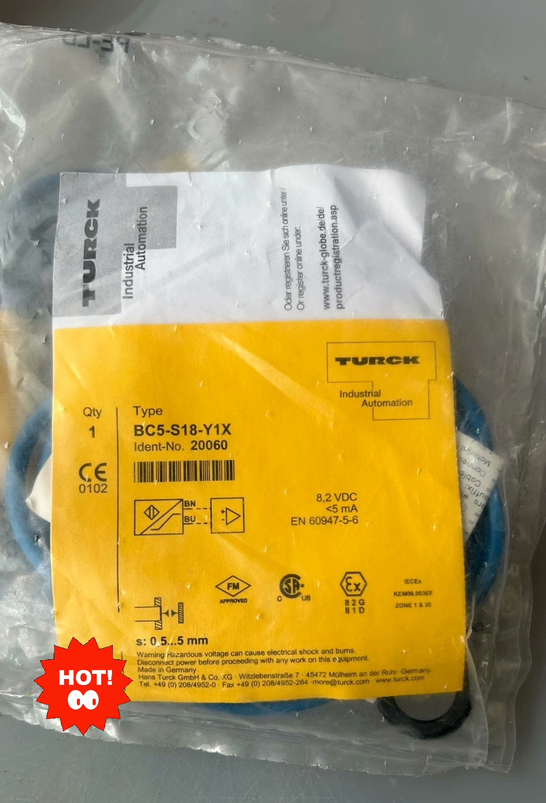 BC5-S18-Y1X 	全新原装正品图尔克电容传感器,TU