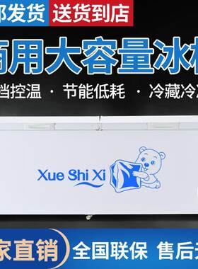 冰柜商用大容量冷藏冷冻冷柜铜管卧式节能冷冻单双温两用大型冰箱