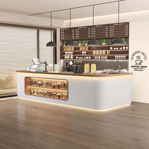 现代简约花店操作台水果店果切台桌水吧台奶茶店吧台咖啡店收银台