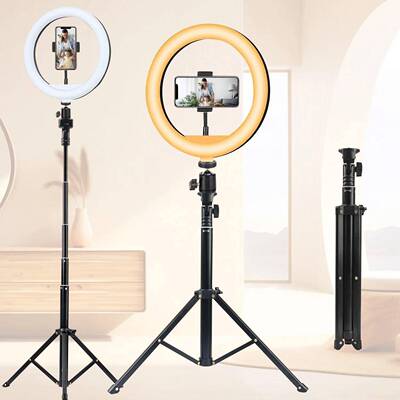 1 10 Inch Ring Light with Adjustable Buttons and 130cm Teles